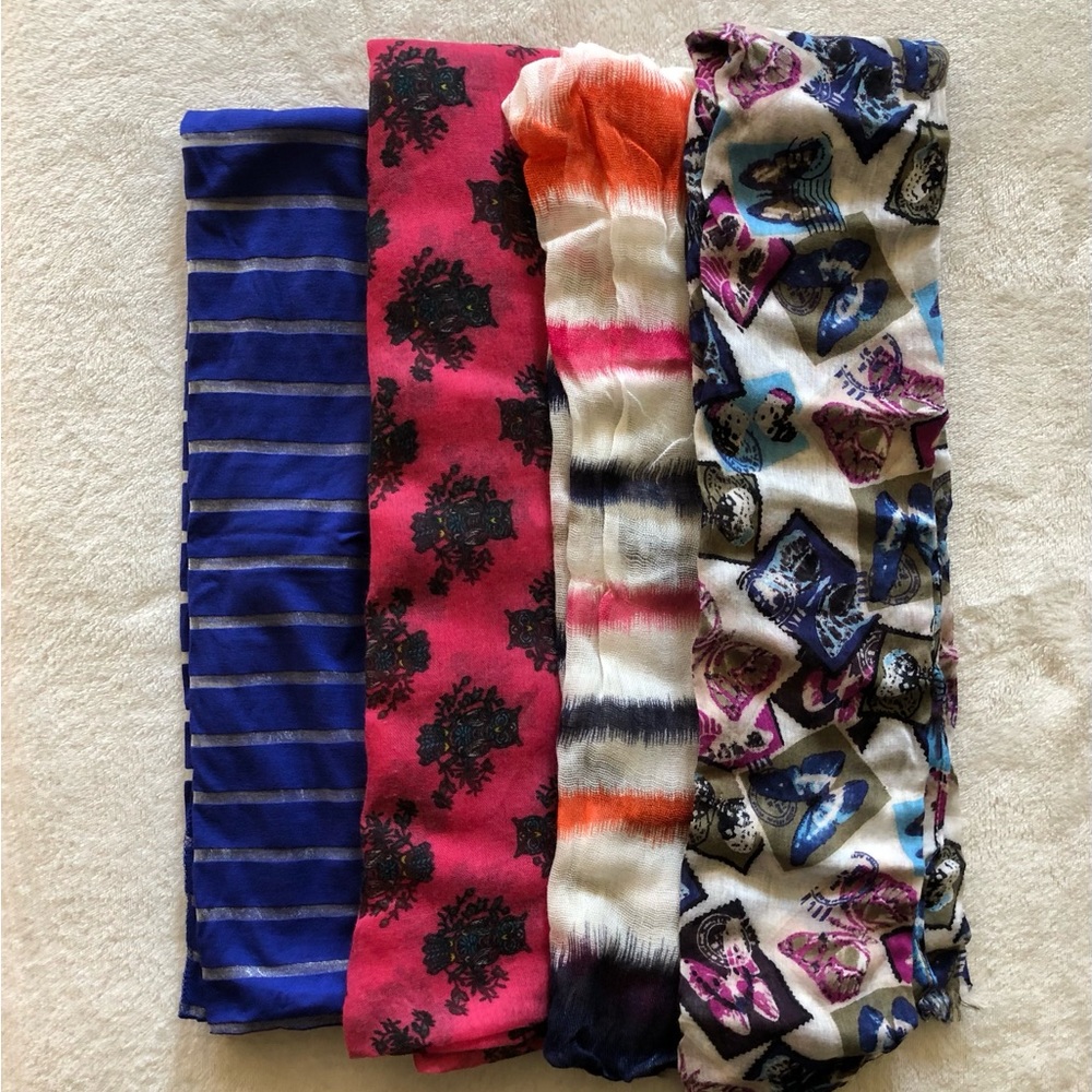LOT of four scarves